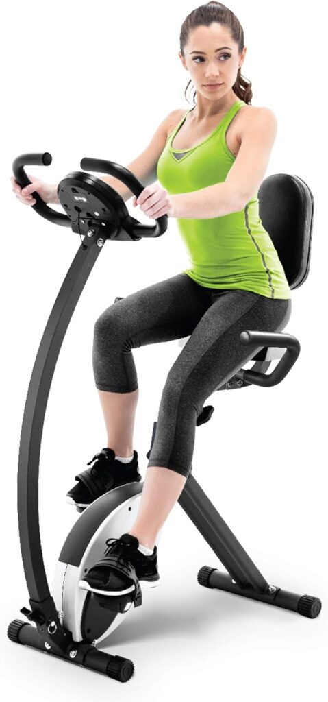 Marcy Foldable Upright Exercise Bike with Adjustable Resistance for Cardio Workout & Strength Training – Multiple Styles Available