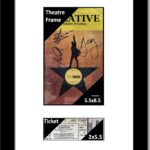 Creative Picture Frames [11x14bk-w] Black Theatre Frame with White Matting, Holds 5.5×8.5-inch Media Plus Ticket Including Installed Wall Hanger (Theatre Bill Not Included)