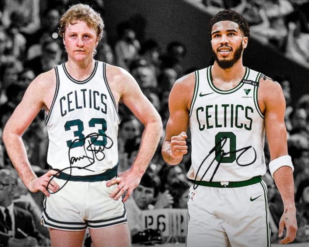 Ikonic Fotohaus Larry Bird Jayson Tatum Signed Photo Autograph Print Wall Art Home Decor