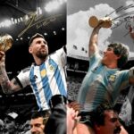 Ikonic Fotohaus Diego Maradona Lionel Messi Argentina Soccer Legends Signed Photo Autograph Print Wall Art Home Decor