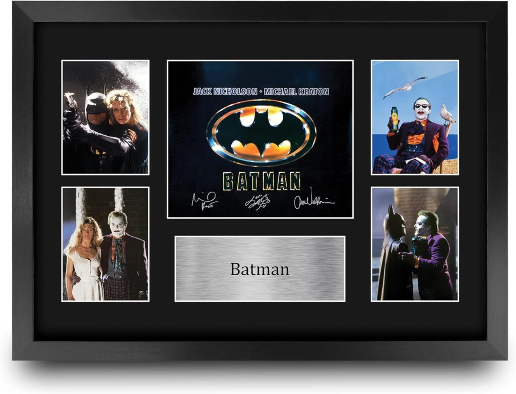 HWC Trading Batman Keaton Gifts Printed Signed Autograph Presentation Display Montage for Movie Memorabilia Fans – 16″ x 12″ Framed