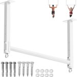 Ceiling Mounted Pull Up Bar, Heavy Duty 700 LBS Multi Grip Pull Up Bars, 16″/24″ Rafter Chin Up Bar, Ceiling Joist for Garage/Gym/Basement with Comfortable Grip & Round Anchors, Easy to Install,White