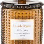 LA JOLIE MUSE Fall Candle | Sahara Amber Candles – Bergamot, Clove & Amber | 10 oz Soy Candle | Natural Soy Wax | 55 Hours Clean Burn | Gift-Ready for Cozy Nights | Elevated Fall Décor