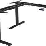 VWINDESK VJ301 L Shaped Electric Height Adjustable Standing Corner Desk Frame Only W/Triple Motor, Ergonomic Sit Stand Up Height Adjustable Steel Base with Digital Memory Keypad (Black)
