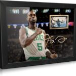 ORIMAMI Gifts for Basketball Player Kevin Maurice Garnett Fans,Sport Superstar Picture Desktop Framed Photo 8×6 Inches with Printed Signed and 1x35mm Film Mini Cell Display