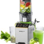 Cold Press Juicer, Touchscreen Juicer Machines with 4.5” Wide Feed Chute, Stainless Steel Masticating Juicers Easy to Clean, Ergonomic Operational Panel Design, High Juice Yield, Grey