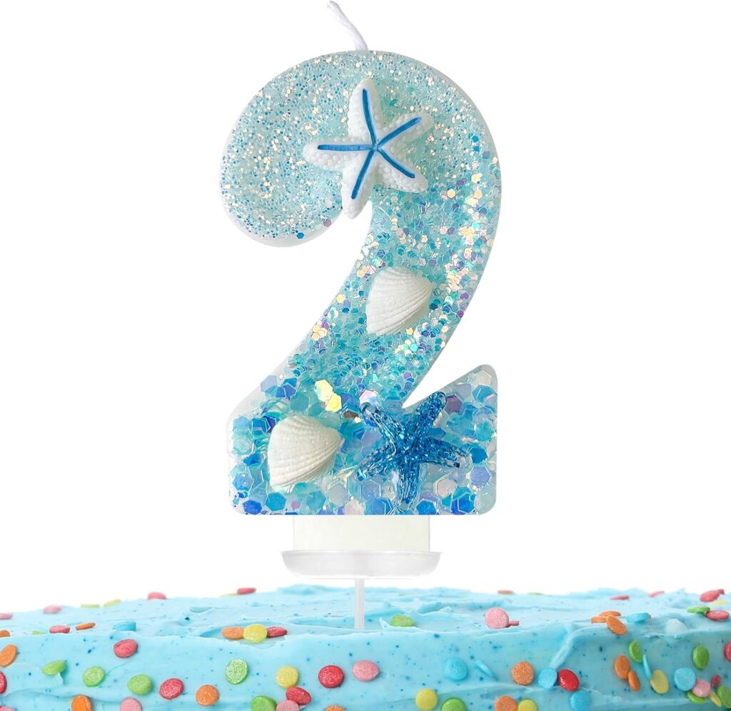 Zlongron Number 2 Candle, Handmade Birthday Number Candles, Birthday Cake Topper is Very Suitable for Birthdays, Theme Parties, and Anniversary Decorations