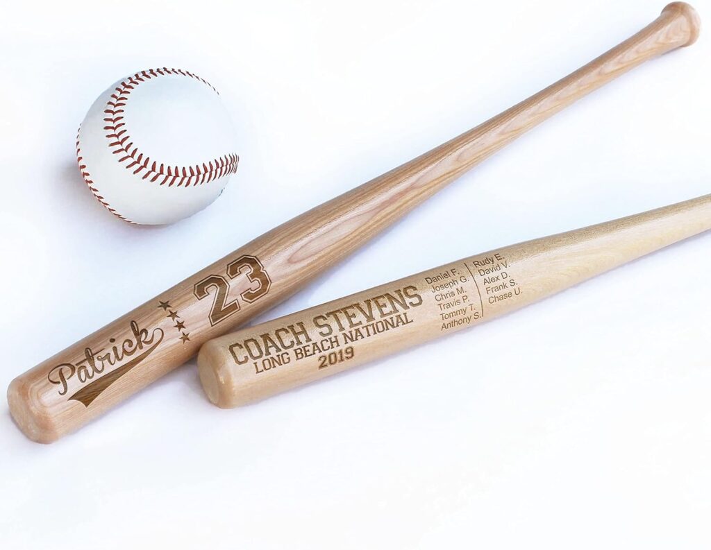 Personalized Mini Bat 18″ – Custom Mini Baseball Bat for Fathers Day, Tee Ball, Little League, Softball Team Coach Gift