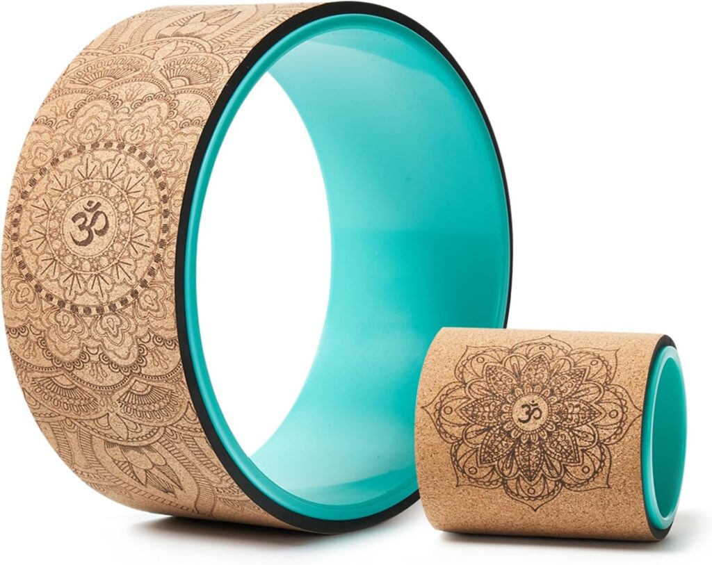 Yoga Wheel for Stretching & Flexibility to Help Back Aches & Tension, Deep Tissue Muscle Massage. Back Roller Wheel with Extra Cushion, Wider & Thickest Foam, Stretches and Strengthens Core Muscles