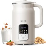 GDOR 35oz Nut Milk Maker, 9-in-1 Plant Milk Machine for Homemade Almond/Oat/Soy, Juice & Smoothie, Blender with 12 Stainless Steel Blades, Keep Warm, 12H Delay, Boil Water and Self-Cleaning