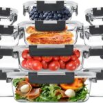 12 Pack Glass Food Storage Containers, Glass Storage Containers with Lids for Meal Prep, Lunch, Airtight, Freezer to Microwave Safe (12 Lids & 12 Containers)