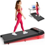 2.5HP Walking Mat with Incline pad, Under Desk Treadmill, Walking Treadmill with Remote, 3 in 1 Low Noise Small Mini Portable Walking Mat with Led Screen, Compact Treadmills for Home, 265lbs Capacity