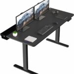 VIVO Electric 60 x 30 in Standing Adjustable Gaming Desk with Hidden Cable Trays, Full-Size Mouse Pad, Black Top Black Frame, DESK-KIT-1B6-P3B