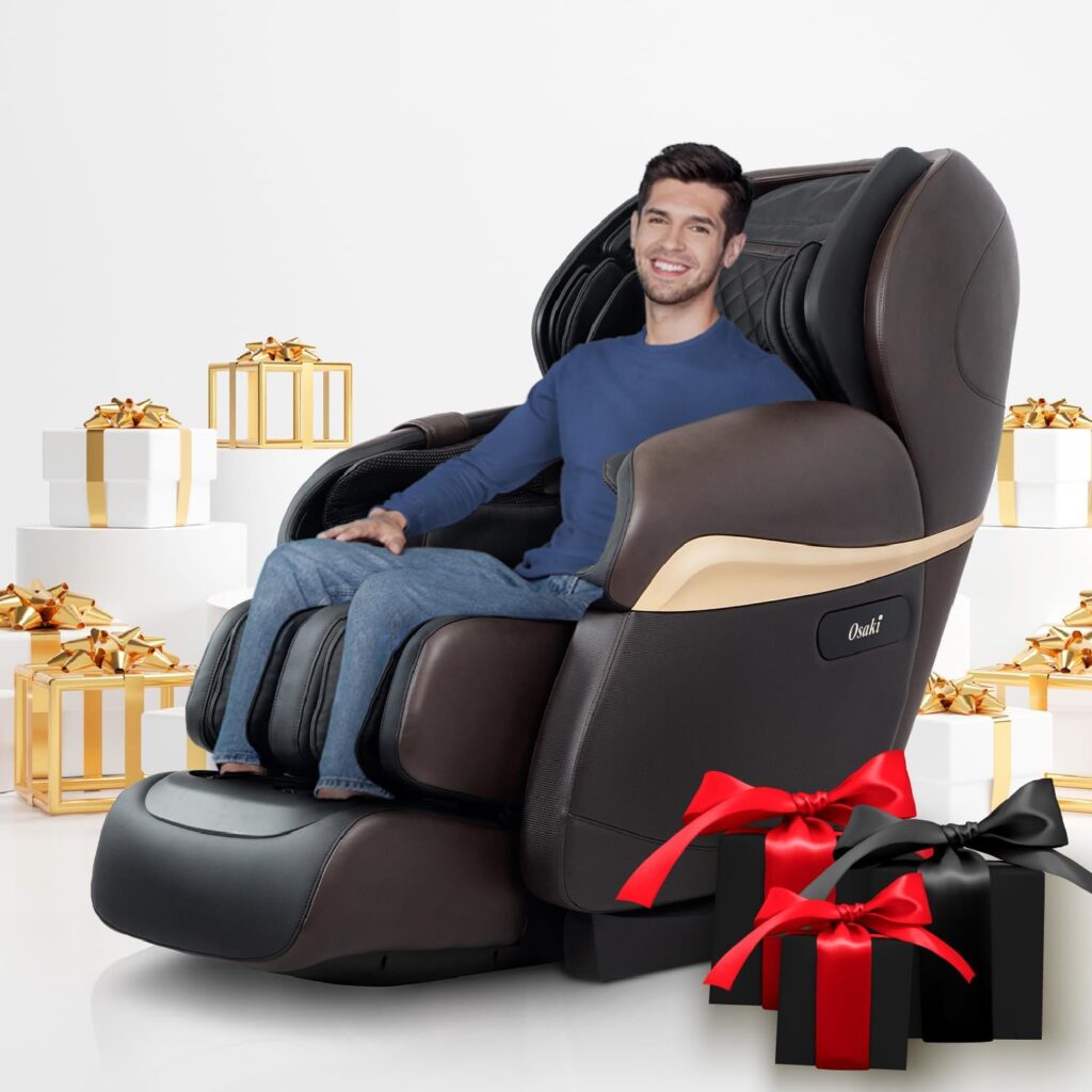 Osaki Pro OS-4D Paragon | Dark Brown | Massage Chair | Multi-Angle L-Track 4D Massage | Zero Gravity | Space Saving | Heating Foot Roller | Voice Recognition | High Intensity Fullbody Airbag