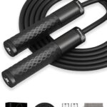Weighted Jump Rope for Men, Women (1.5LB) – Alloy Steel Handles, Speed Skipping Rope, Gym,Indoor/Outdoor – Fitness, Workout, Boxing – Solid PVC & Cotton Rope