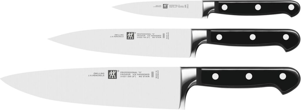 Professional S Zwilling J.A Henckels 3 Piece Knives Set, Black/Stainless Steel (35602-000-0)