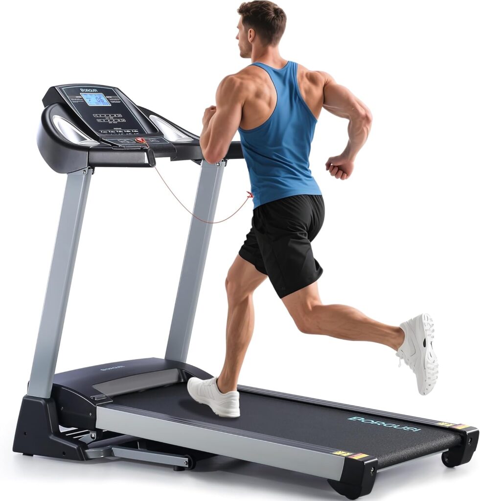Treadmill with 15% Auto Incline – 350 LBS Capacity, 3.5HP Electric Folding Treadmill Up to 10MPH Speed, Running Machine with 20″ Wide Tread Belt & LCD Display for Home Use, Bluetooth Speaker