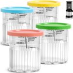 4 Pack Replacement for Creami Deluxe Pints and Lids, 24 OZ Deluxe XL Containers Compatible with Ninja Creami 11-in-1 NC501 NC500 Series Deluxe Ice Cream Maker(Dishwasher Safe & BPA-Free)