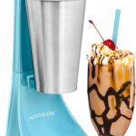 Nostalgia Two-Speed Electric Milkshake Maker and Drink Mixer, Includes 16-Ounce Stainless Steel Mixing Cup & Rod, Blue