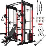 RitFit M1 & M1 Pro Smith Machine with Cable Crossover System, Multi-Function Squat Rack Power Cage for Home Gym, Power Rack and Packages