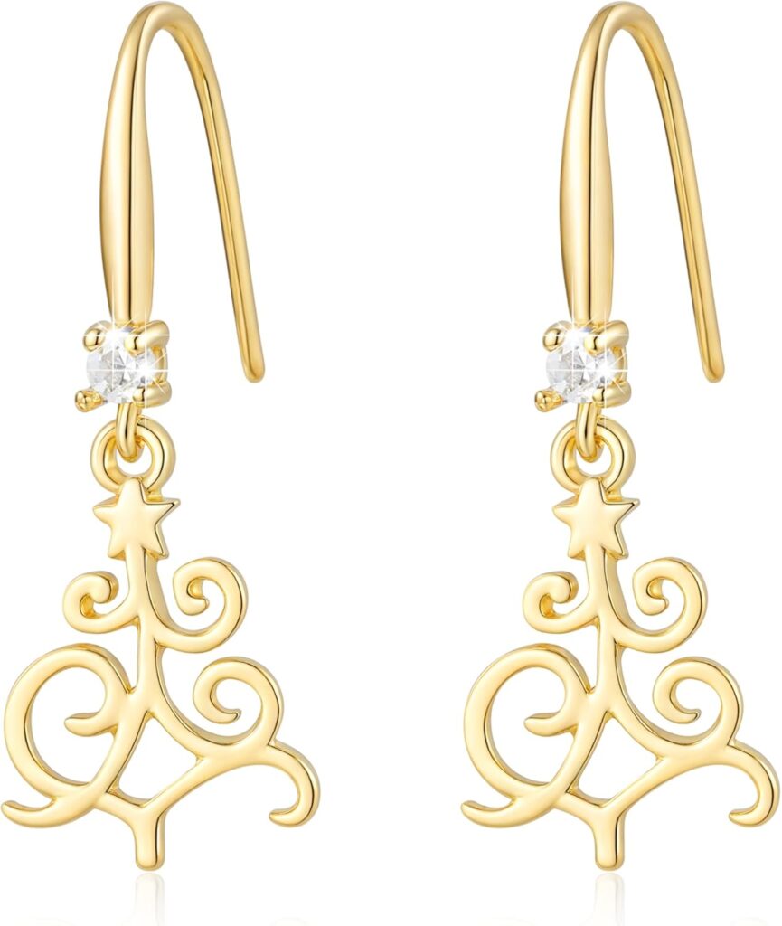 Christmas Holiday Earrings for Women Cute Elegant Trendy Cubic Zirconia Earrings Handmade Christmas Easter Thanksgivings’ Day Festive Jewelry Gift 925 Silver Hook