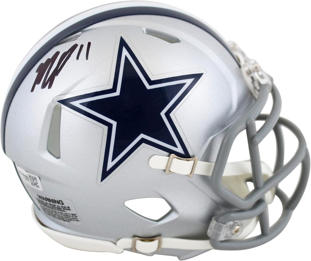 Cowboys Micah Parsons Authentic Signed Silver Speed Mini Helmet Fanatics