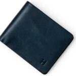 Mens Wallet, Slim Minimalist RFID Blocking, Full-Grain Leather Handcrafted Bifold, 6 Card Slots, Gift Box & Pouch, Christmas & Birthday, Navy Blue (Plus Colors)