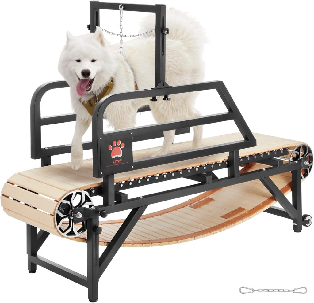 VEVOR Dog Treadmill for Large Dogs with Brake, Slat Mill for Dogs w/ 3 Adjustable Ramps, Doggy Tread Mill Dog Pacer, Slat Mill for Pet to Unleash Joy, Keep Active & Fit, Up to 330 lbs Weight