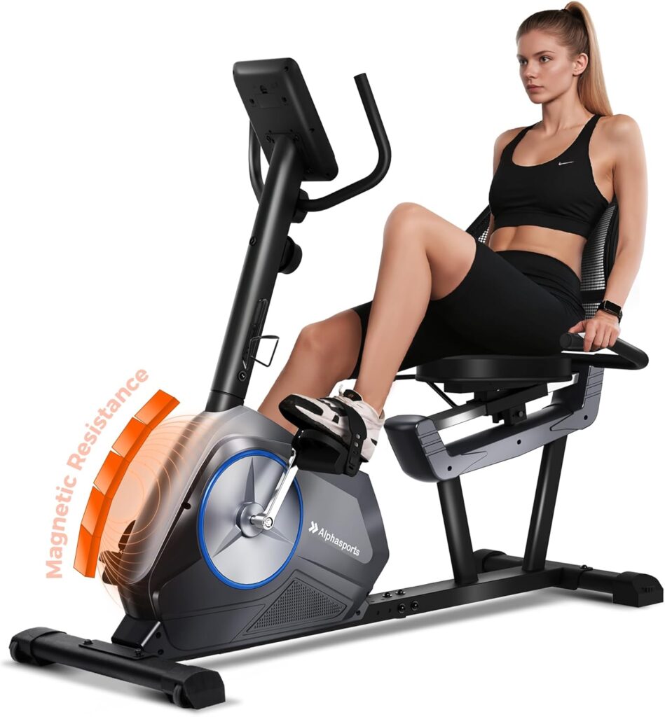 Recumbent Exercise Bike for Adult and Seniors,LUXECYCLES Stationary Bike,400 lbs Capacity,16-level Magnetic Resistance and Comfortable Adjust Seat