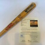 2000 Yankees Team Signed Bat Derek Jeter Mariano Rivera Inscribed “3 Peat” JSA – Autographed MLB Bats