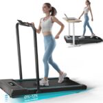 Walking Pad with Auto Incline, Under Desk Folding Treadmill with Remote Control and LED Display for Home Office, 3HP Portable Walking Jogging Running Machine, 300 LB Capacity