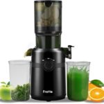 Cold Press Juicer Machines Slow Masticating Juicer Machines with 1.1 L Large Feed Chute Fit Whole Fruits and Vegetables Easy Clean Self Feeding,High Juice Yield,BPA Free (Ink-black)