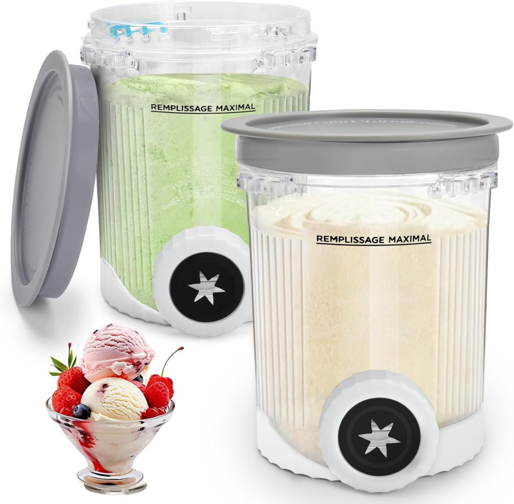 NC700 Creami Pints for Ninja Swirl Machine NC700 Series, Ninja Swirl Containers with Creami Extra Pints Accessories, Ninja Creami Deluxe Containers Replacement for NC700, NC701, NC701Q and CN701CO.