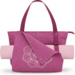 Gonex Yoga Mat Bag, Yoga Gym Bag Tote Bag with Multi Pockets For Women Men, Canvas Yoga Mat Carrier Take in Out Mat Easily For Pilates Travel Workout Office