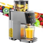 VCK Cold Press Juicer – Large 5.12″ Feed Chute, Easy to Clean, Slow Masticating for Nutrient Retention, Quiet 250W Motor, High Juice Yield, Leakproof – Sliver