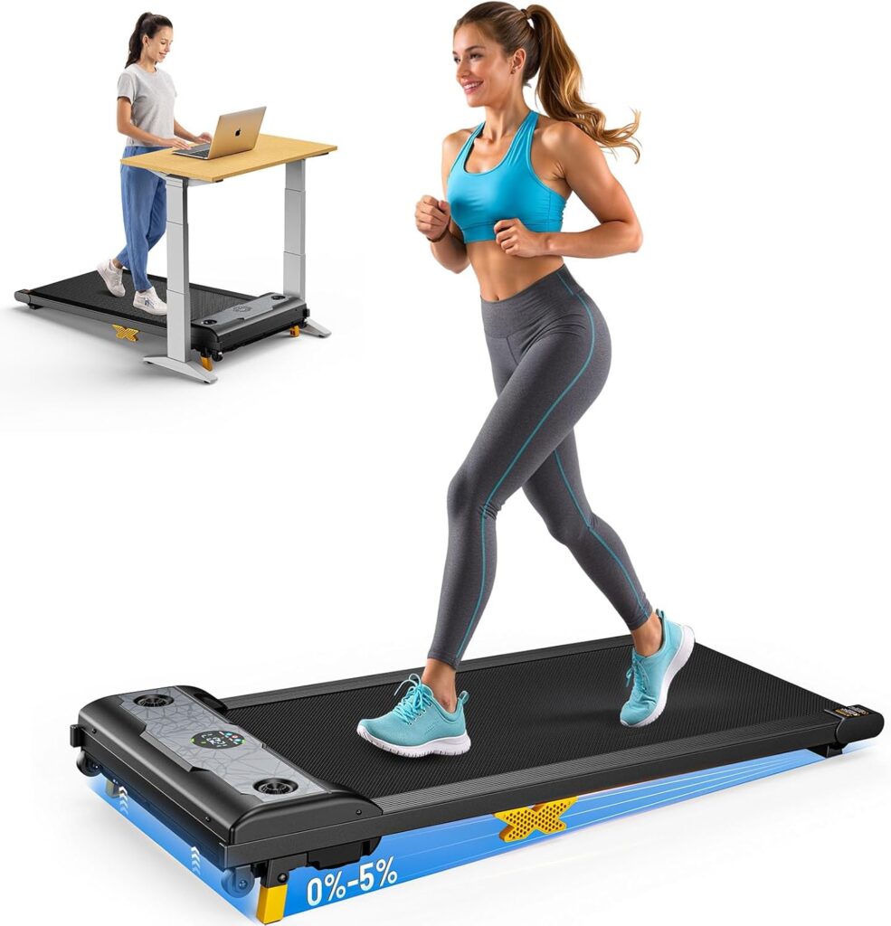 Walking Pad with Incline, 2.5HP Under Desk Treadmill, 3 in 1 Portable Treadmill with Remote Control, LED Display, Hidden Safety Switch, Mini Walking Jogging Machine for Home Office
