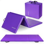 BalanceFrom 6×2 Feet 3-Panel Folding Gymnastics Mat – 2-Inch Thick Pad with Vinyl Surface and Carrying Handles for Tumbling, Yoga, Pilates, Home Workouts, and Martial Arts