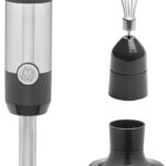 GE Immersion Blender | Handheld Blender for Shakes, Smoothies, Baby Food & More | Includes Whisk & Blending Jar | 2-Speed | Interchangeable Attachment for Easy Clean | 500 Watts | Stainless Steel