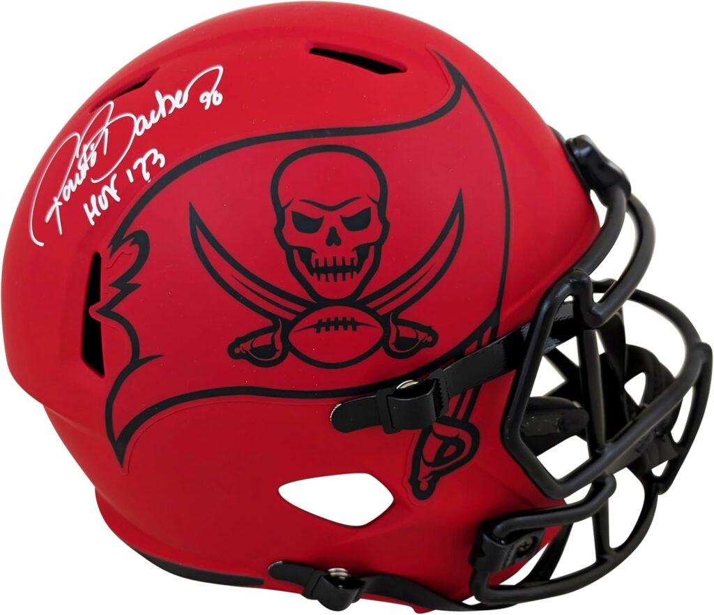 Buccaneers Ronde Barber “HOF 23” Signed Rave Full Size Speed Rep Helmet BAS Wit