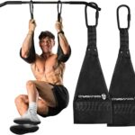 Gymreapers Hanging Ab Straps for Pull-Up Bar — Hang Bar Assist Strap & Strength Workout Exercise Equipment, Padded Adjustable Arm Supports with 2 Steel Carabiners for Leg Raises, Abdominal & Core Training