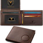 Men’s Wallet with Airtag Holder, Full-Grain Leather Wallet for Apple Air Tag, Airtag Wallet Men with 2 ID Windows, 13 Card Slots