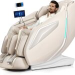 4D Massage Chair Full Body Zero Gravity Recliner – 55“ SL-Track,15 Auto Modes,11 Massage Technique,40 Airbags Massage,with Yoga Stretch,APP Control,Shiatsu Foot Massage(Beige)