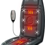 Vibration Back Massager with Heat, Massage Chair Pad with 10 Vibration Motors & 2 Heating Levels, Chair Massager for Recliner, Office Chair, Sofa