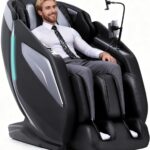 4D Full Body Zero Gravity Massage Chair with 55” SL-Track & Body Scan – Shiatsu Massage Recliner with Heating & 40 Airbags – Voice Control, Foot Rollers, 15 Auto Modes & 9 Techniques (Black)