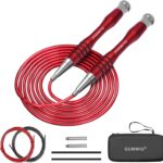 High Speed Jump Rope for Adults Men Women, Double Under Jumping Ropes for Workout Fitness Professional Training Boxing, Weighted Skipping Workout with Tang-free Cable, Stainless Steel Handle with Removable Counterweight Rob