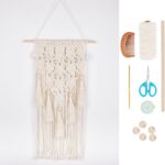 FREEBLOSS DIY Macrame Kit for Adults Beginners Bohemian Macrame Wall Hanging Ornament Creative Boho Macrame Wall Art Macrame Tapestry Gift for Mom Girls