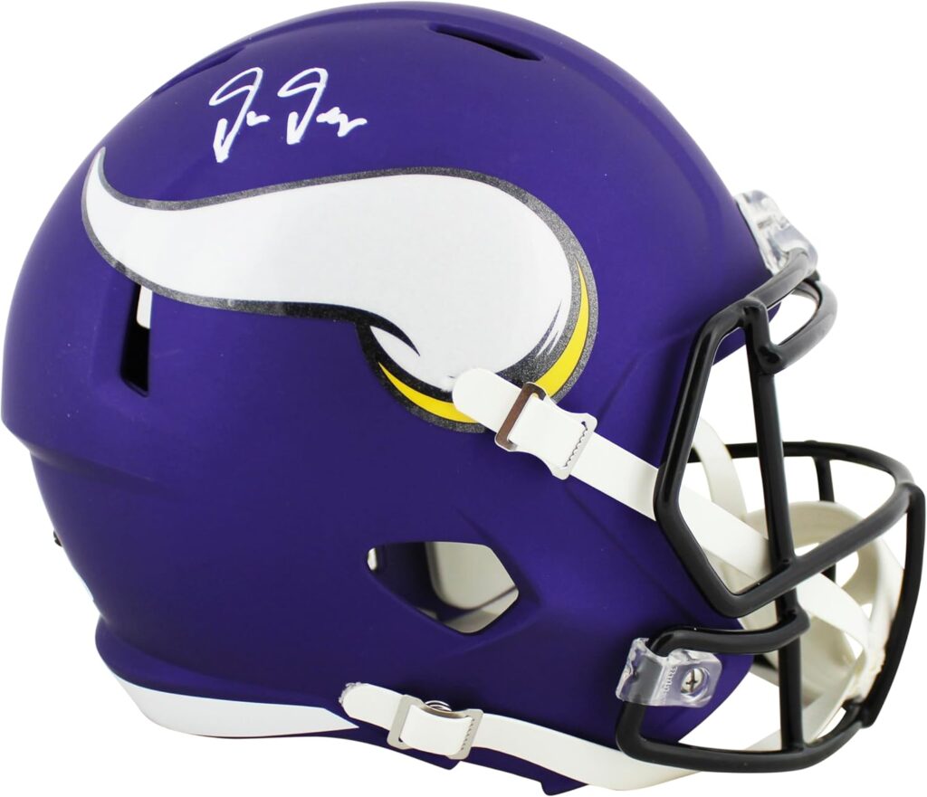 Vikings Justin Jefferson Authentic Signed Full Size Speed Rep Helmet BAS Witness