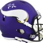 Vikings Justin Jefferson Authentic Signed Full Size Speed Rep Helmet BAS Witness