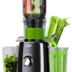 Cold Press Juicer Machines, 5.3″ Large Feed Chute Slow Masticating Juicer, 99% Juice Yield, Ultra Quiet, Easy Clean, BPA Free – Ideal Self-Feeding Juicer for Whole Fruits & Vegetables (Black)