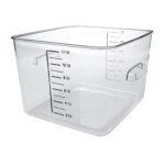 Rubbermaid Commercial Products, Space Saving Square Food Storage Container, 12 Quart, Clear, for Kitchen/Sous Vide/Meal Prep